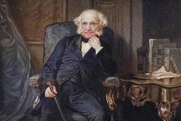 Martin Van Buren 1782 to 1862, 8th President of the United States 1837to 1841 and a founder of the Democratic Party, After a painting by Alonzo Chappel, Historic, digitally restored reproduction from a 19th century original, Record date not stated