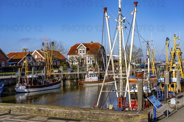 Cutter harbour Neuharlingersiel, Lower Saxony, Germany, Europe