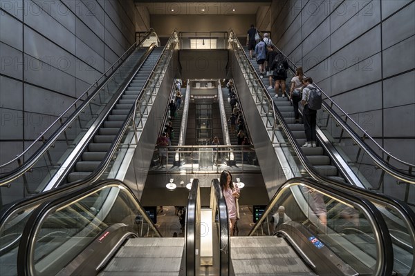 The metro, underground, light rail, in Copenhagen, 4 lines have been crossing the city since 2002, modern, driverless, automatic trains run every 2 minutes, Denmark, Europe