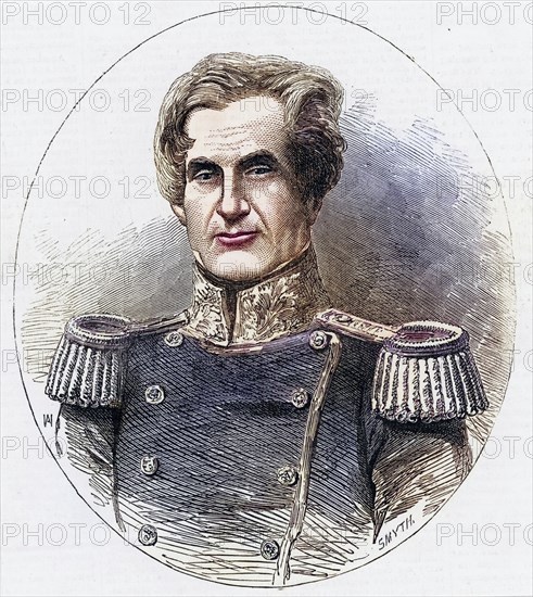 Edmund Lyons, 1st Baron Lyons, (1790-1858) British naval officer, born in Burton near Christchurch, Hampshire, joined the Royal Navy in 1803, from 1855 Commander of the British Black Sea Fleet during the Crimean War (Russo-Turkish War) 1853-1856, Commander-in-Chief of the British Mediterranean Fleet 1855-1858, Rear Admiral 1850, Historical, digitally restored reproduction from a 19th century original, Record date not stated