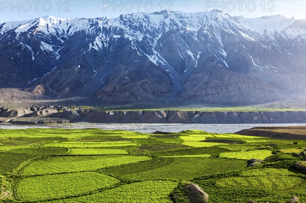 Spiti Valley, snowcapped Himalayan Mountains. Himachal Pradesh, India, Asia