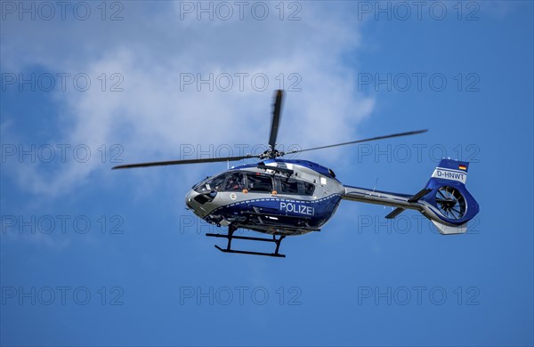 Police helicopter of the North Rhine-Westphalia police aviation squadron, D-HNWT, Hummel-3, Airbus Helicopters H145 North Rhine-Westphalia, Germany, Europe