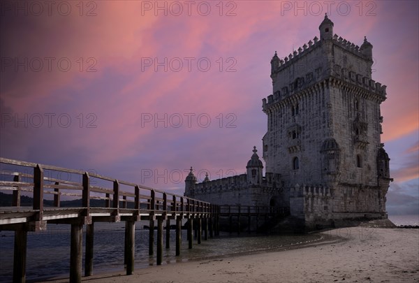 Torre de Belém, Lisbon, evening mood, twilight, Portugal, Europe