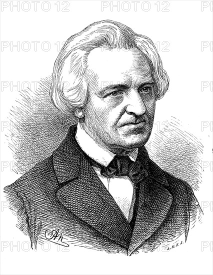 Karl August Hase, from 1883 von Hase, also Karl von Steinbach, 25 August 1800, 3 January 1890, Protestant theologian, Professor of Theology at the University of Jena and Grand Ducal Saxon Privy Councillor, Historical, digital reproduction of an original from the 19th century