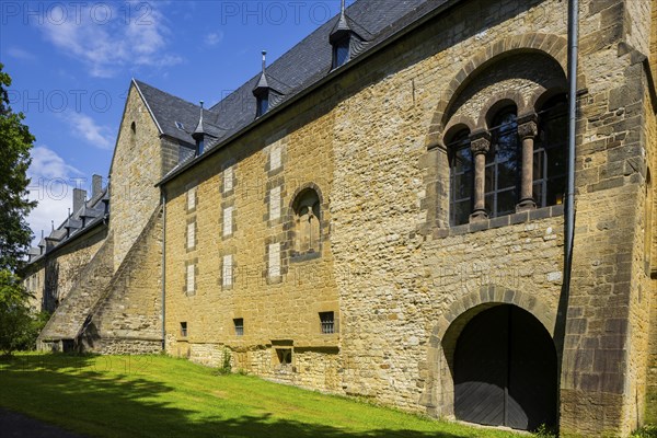 The imperial palace of Goslar covers an area of around 340 by 180 metres, situated at the foot of the Rammelsberg in the south of the town of Goslar, on which the imperial house, the former collegiate monastery St. Simon and Judas, the palace chapel of St. Ulrich and the Church of Our Lady are or were located. The imperial palace, built between 1040 and 1050 under Henry III, is a unique monument to secular architecture. For over 200 years, German and European history was written here at numerous imperial and court conventions. Back of the Ulrich Chapel, Goslar Imperial Palace, Goslar, Lower Saxony, Germany, Europe