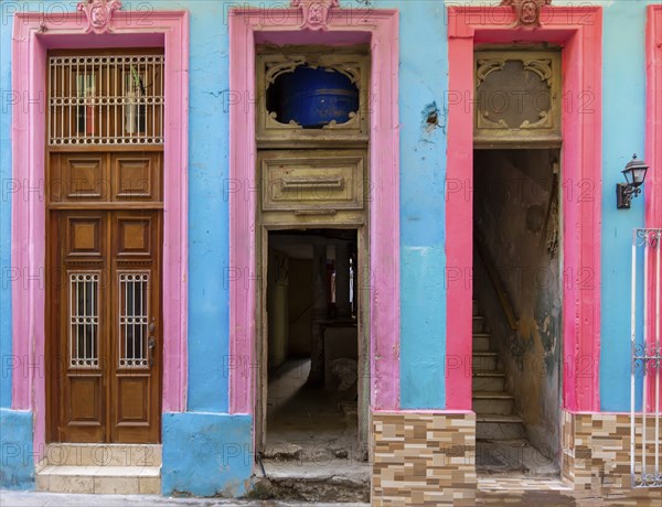 Scenic colorful Old Havana streets in historic city center of Havana Vieja near Paseo El Prado and Capitolio