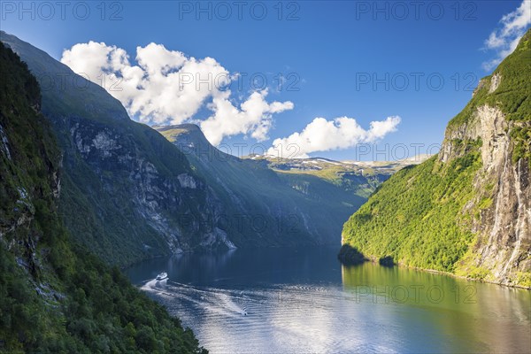 View of Geirangerfjord, near Geiranger, More og Romsdal, Norway, Europe