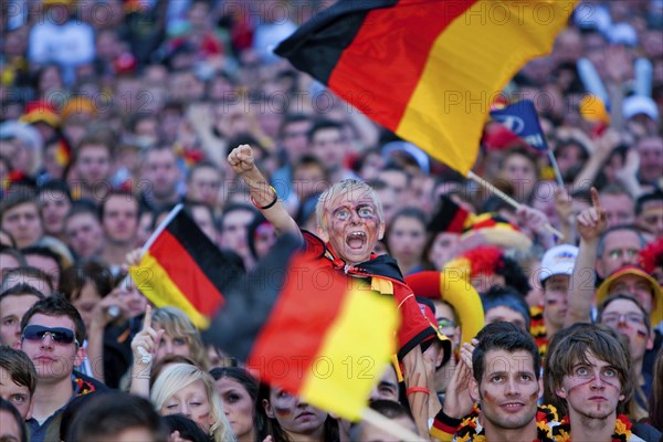 Public viewing on the banks of the Elbe in Dresden on the grounds of the FilmnÃ¤chte am Elbufer, where thousands of fans cheer for their team as the matches from South Africa are broadcast on a big screen