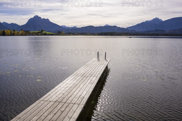 Steg am Hopfensee, AllgÃ¤u Alps, Hopfen am See, OstallgÃ¤u, Bavaria, Germany, Europe