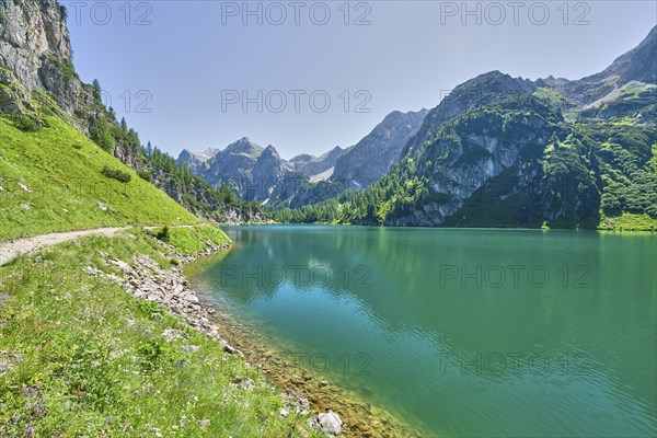 Tappenkarsee with Raucheck and Wildkarhöhe, alpine pasture, mountain lake, Radstätter Tauern, landscape conservation area, Kleinarl, Pongau, Salzburg