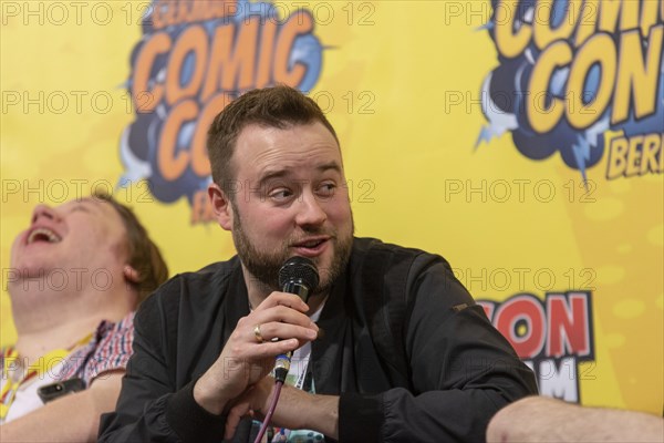 FRANKFURT, GERMANY, MAY 6th 2018: Manuel Straube (*1984, voice actor, german voice of Martin Freeman, Stewie Griffin, Jason Earles) at German Comic Con Frankfurt, a two day fan convention