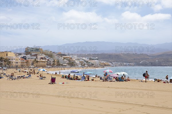 Playa de las Canteras Beach, Las Palmas, Las Palmas Province, Gran Canaria, Canary Islands, Spain, Europe