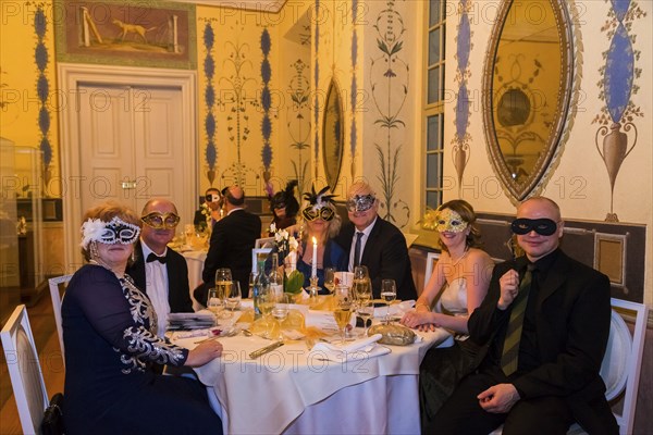 Masquerade ball at Rammenau Baroque Palace, Rammenau Palace in Rammenau near Bischofswerda in the district of Bautzen is one of the most beautiful preserved Baroque country palaces in Saxony