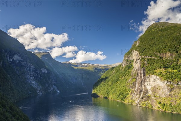 View of Geirangerfjord, near Geiranger, More og Romsdal, Norway, Europe