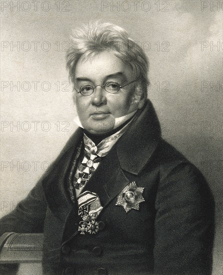 Johann Nepomuk Rust, from 1836 Knight of Rust (5 April 1775) (9 October 1840) was an Austrian physician and surgeon, Historic, digitally restored reproduction from an original of the period