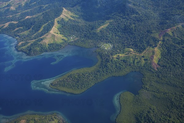 Aerial of Vanua Levu, Fiji, South Pacific, Oceania