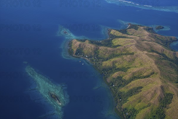 Aerial of Vanua Levu, Fiji, South Pacific, Oceania