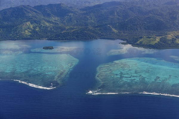 Aerial of Vanua Levu, Fiji, South Pacific, Oceania