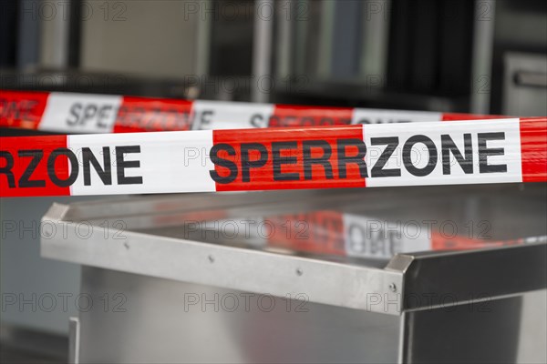 Restricted zone, barrier tape at Munich Airport