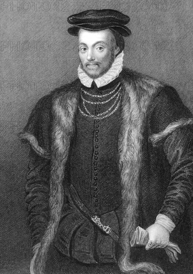 Edward North, 1st Baron North (1496-1564) on engraving from 1838. English peer, politician and successful lawyer. Engraved by P.Lightfoot and published by J.Tallis & Co