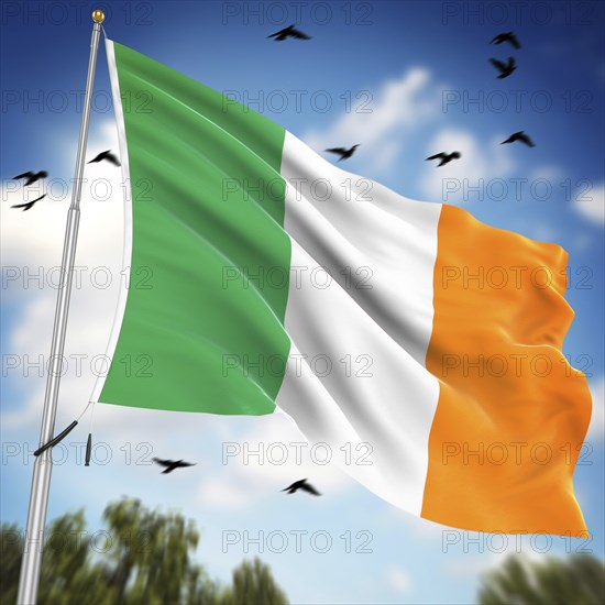 Flag of Ireland, This is a computer generated and 3d rendered image