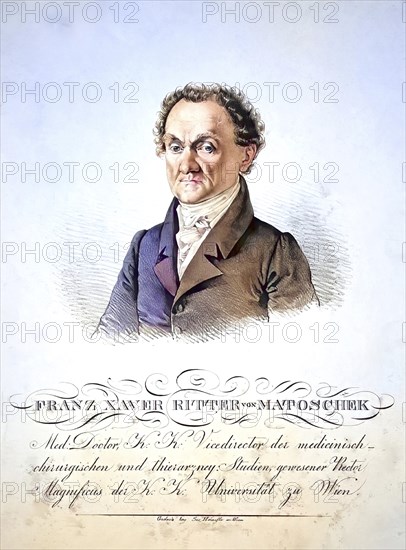 Franz Xaver Ritter von Matoschek (1760-1828), general practitioner, rector of the University of Vienna, Historical, digitally restored reproduction from a 19th century original, Record date not stated