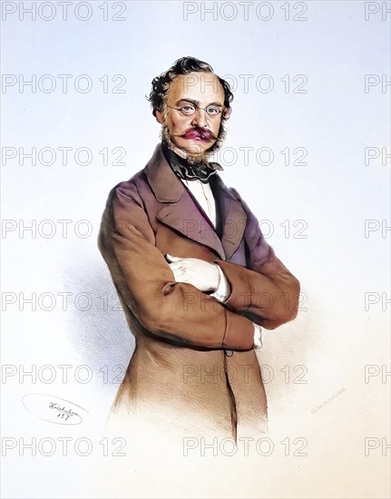 Johann Hönig (1810-1886), Professor at the Mining Academy in Schemnitz and Rector of the Technical University of Vienna in the academic year 186869, Historical, digitally restored reproduction from a 19th century original, Record date not stated