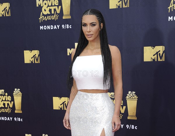 Kim Kardashian at the 2018 MTV Movie And TV Awards held at the Barker Hangar in Santa Monica, USA on June 16, 2018