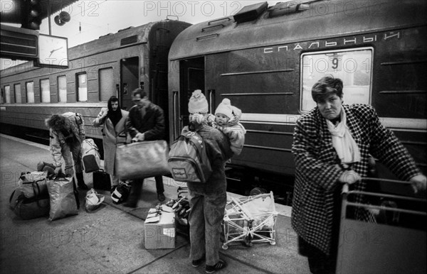 Germany, Berlin, 8 November 1990, trains from the Soviet Union arrive at Lichtenberg station, Europe