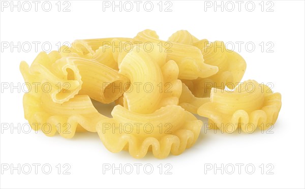 Raw figured pasta isolated on a white background