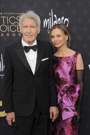 Harrison Ford and Calista Flockhart at the 29th Annual Critics' Choice Awards held at the Barker Hangar in Santa Monica, USA on January 14, 2024., Santa Monica, California, USA, North America