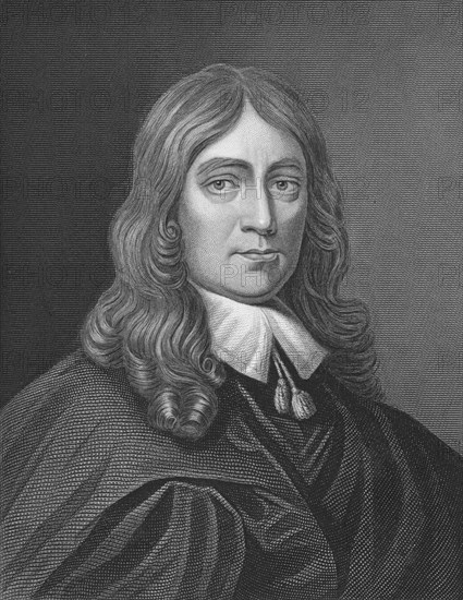 John Milton (1608-1674) on engraving from the 1800s. English poet, author, polemicist and civil servant for the commonwealth of England. Best known for his epic poem Paradise Lost. Engraved by O. Cook and published by William Mackenzie