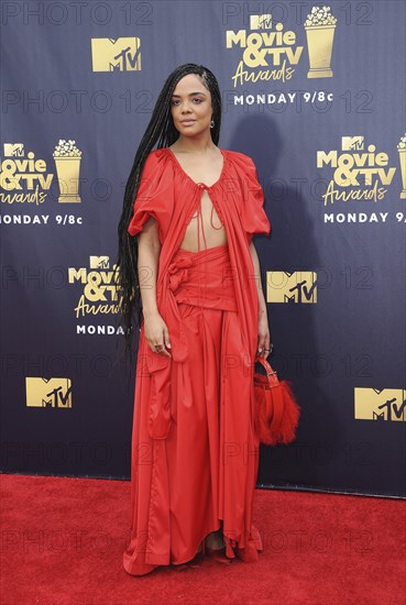 Tessa Thompson at the 2018 MTV Movie And TV Awards held at the Barker Hangar in Santa Monica, USA on June 16, 2018