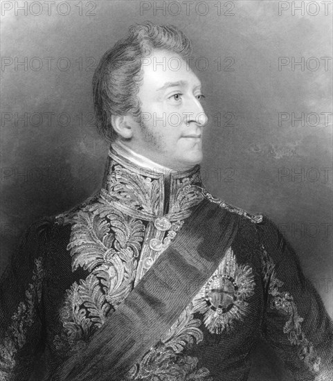 Hugh Percy, 3rd Duke of Northumberland (1785-1847) on engraving from 1839. British aristocrat and Tory politician who served as Lord Lieutenant of Ireland under the Duke of Wellington during 1829-1830. Engraved by Holl after a painting by G.Ward and published by G.Virtue