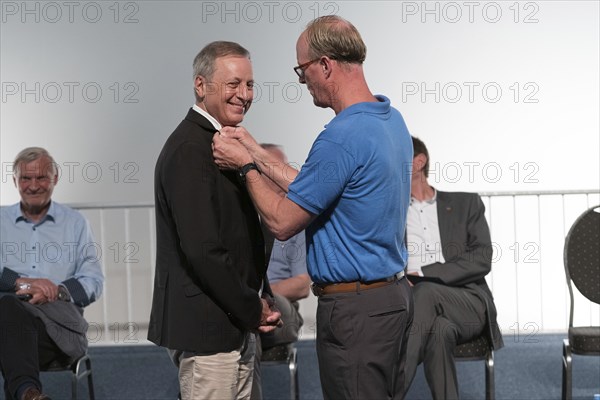 SPEYER, 21 MAY 2022, Presentation of the ASE Universal Astronaut Pin to Michel Tognini at the ASE, European Astronaut Reunion 2022 at the Technik Museum Speyer