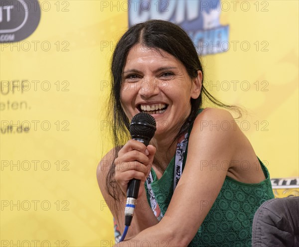 FRANKFURT, GERMANY, MAY 6th 2018: Ghadah Al-Akel (*1965, actress, german voice of Michelle Rodriguez, Blossom (Power Puff Girls), Pharah (Overwatch) at German Comic Con Frankfurt