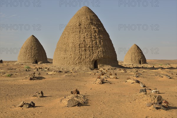 Domed mausoleums, called Qubbas, Old Dongola, Northern, Nubia, Sudan, Africa