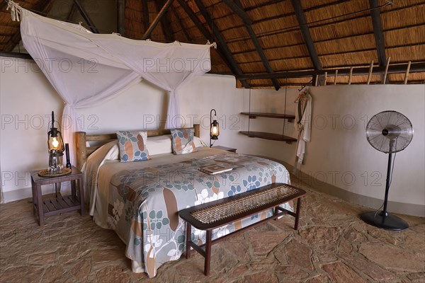 Chalet of the Nkwali Lodge, Mfuwe, South Luangwa National Park, Zambia, Africa