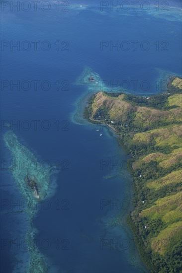 Aerial of Vanua Levu, Fiji, South Pacific, Oceania