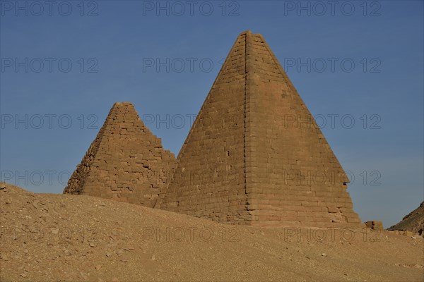 Meroitic pyramids of the northern group at Gebel Barkal, Karima, Northern State, Nubia, Sudan, Africa