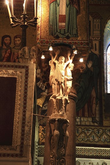 City of Palermo, Palazzo Reale, Royal Palace, also called Palazzo dei Normanni or Norman Palace, ecclesiastical art in the Cappella Palatina, UNESCO World Heritage Site, Sicily, Italy, Europe