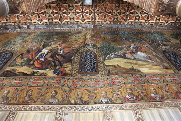 City of Palermo, Palazzo Reale, royal palace, also called Palazzo dei Normanni or Norman Palace, in the Cappella Palatina, UNESCO World Heritage Site