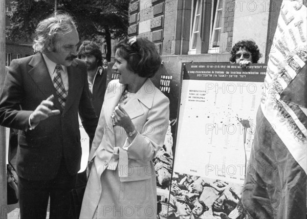 The trial of Beate Klarsfeld for the attempted kidnapping of SS Obersturmbannfuehrer Kurt LIschka, Germany, at the Cologne District Court on 9 July 1974 was accompanied by protests from German and French resistance fighters against the Nazi regime, Europe