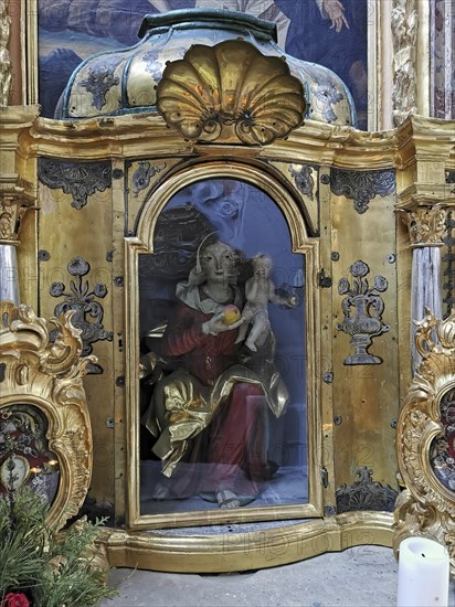 Interior of the collegiate church of Speinshart Monastery, abbey of the Premonstratensian Order, Neustadt an der Waldnaab district, Upper Palatinate, Bavaria, Germany, Europe