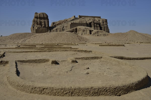 Deffufa, 19-meter-high brick building, ancient city of Kerma, Northern state, Nubia, Nile Valley, Sudan, Africa