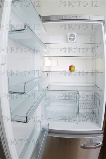 Almost empty fridge with just one apple, Diet, Losing weight