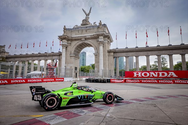 CHRISTIAN LUNGAARD (45) of Hedensted, Denmark celebrates in victory lane after winning the Honda Indy Toronto in Toronto, ON, CAN