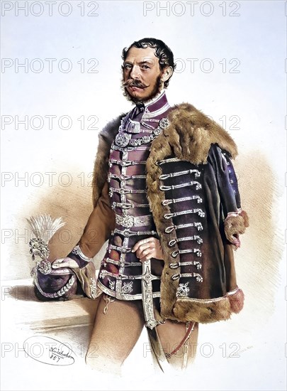 Georg von Csarada, royal Hungarian court agent in Vienna, k. k. Truchsess, Historical, digitally restored reproduction from a 19th century original, Record date not stated