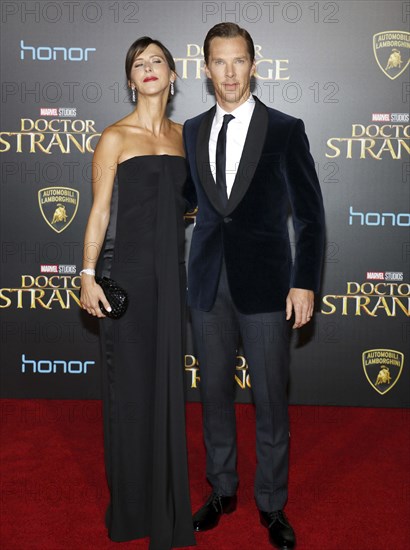 Benedict Cumberbatch and Sophie Hunter at the World premiere of 'Doctor Strange' held at the El Capitan Theatre in Hollywood, USA on October 20, 2016., Hollywood, California, USA, North America