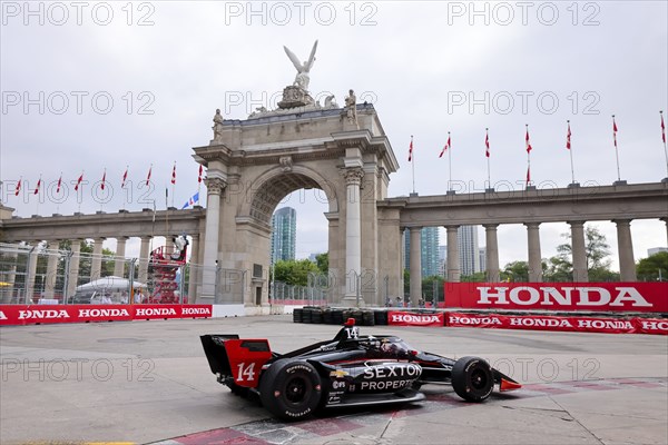 SANTINO FERRUCCI (14) of Woodbury, Connecticut runs through the streets during the Honda Indy Toronto in Toronto, ON, CAN